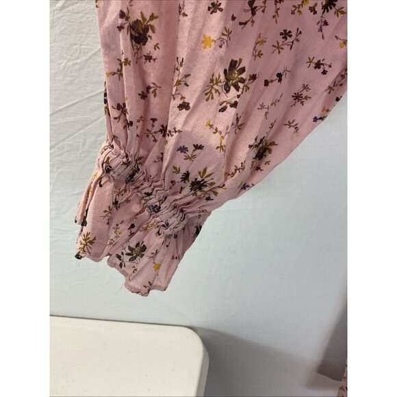 Madewell Lizzie Babydoll Dress in Fresh Sprigs Size 10 square neck puff 3/4 slv - Picture 4 of 15